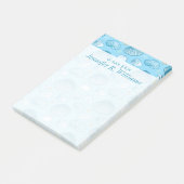 Ocean Blue Pattern | Jouw namen toevoegen Post-it® Notes (Schuin)
