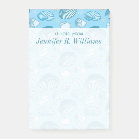 Ocean Blue Pattern | Jouw namen toevoegen Post-it® Notes (Voorkant)