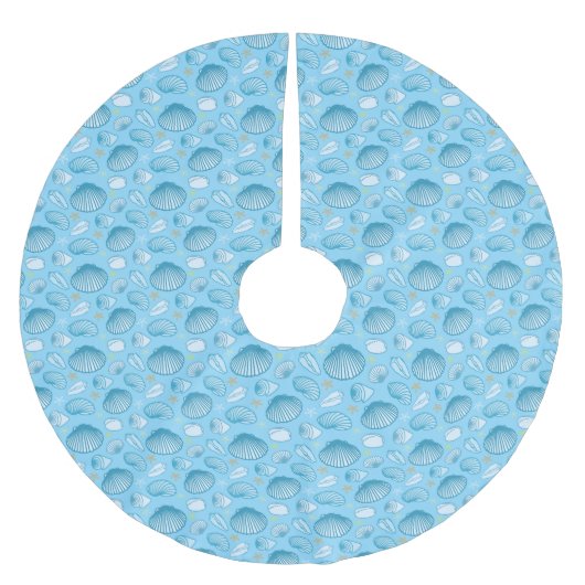 Ocean Blue Pattern Kerstboom Rok (Voorkant)