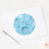 Ocean Blue Pattern Ronde Sticker (Envelop)