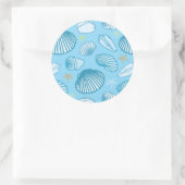 Ocean Blue Pattern Ronde Sticker (Tas)