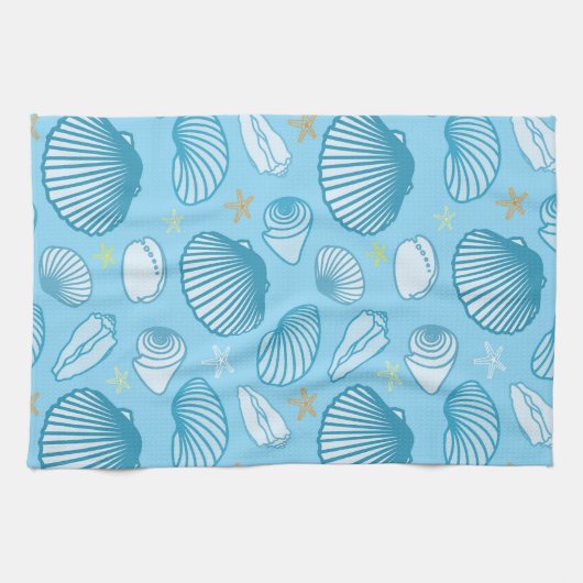 Ocean Blue Pattern Theedoek (Horizontaal)