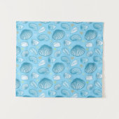 Ocean Blue Pattern Wandkleed (Voorkant (horizontaal))