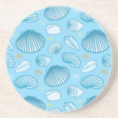 Ocean Blue Pattern Zandsteen Onderzetter (Voorkant)