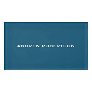 Ocean Blue Plain Elegant Hedendaags Uniek Naambadge