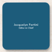 Ocean Blue Plain Elegant Modern Minimalist Bier Onderzetter (Voorkant)