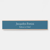 Ocean Blue Plain Elegant Modern Minimalist Deurbordje (Voorkant)