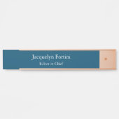 Ocean Blue Plain Elegant Modern Minimalist Deurbordje (Voorkant)