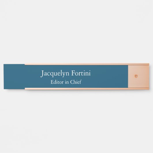 Ocean Blue Plain Elegant Modern Minimalist Deurbordje (Voorkant)