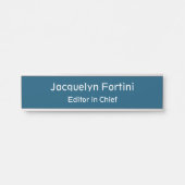 Ocean Blue Plain Elegant Modern Minimalist Deurbordje (Voorkant)