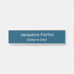 Ocean Blue Plain Elegant Modern Minimalist Deurbordje