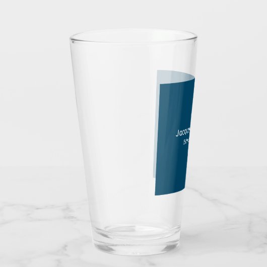 Ocean Blue Plain Elegant Modern Minimalist Glas (Rechts)