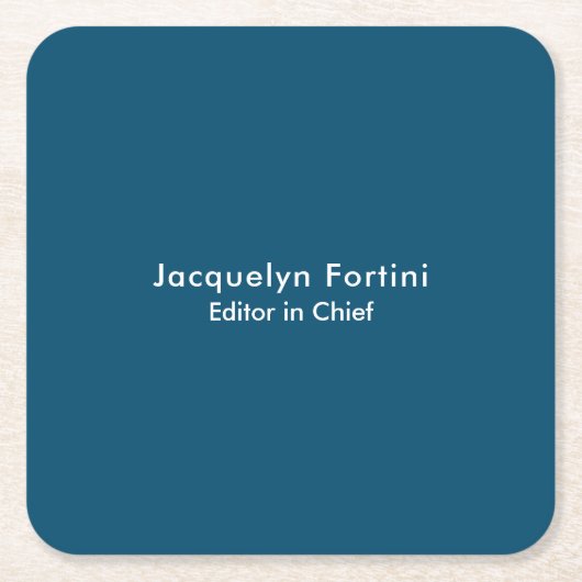 Ocean Blue Plain Elegant Modern Minimalist Kartonnen Onderzetters (Voorkant)