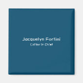 Ocean Blue Plain Elegant Modern Minimalist Magneet (Voorkant)