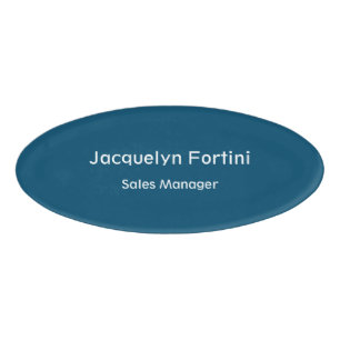 Ocean Blue Plain Elegant Modern Minimalist Naambadge