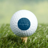 Ocean Blue Plain Elegant Modern Minimalist Name Golfballen (Insitu Shirt)