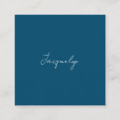 Ocean Blue Plain Elegant Modern Minimalist Name Informatiekaartje (Voorkant)