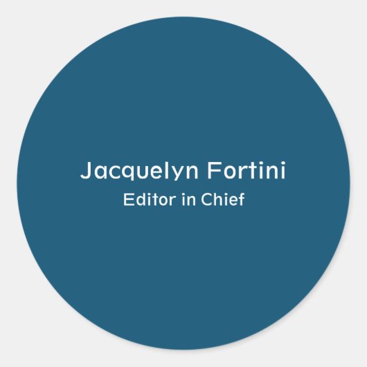 Ocean Blue Plain Elegant Modern Minimalist Ronde Sticker (Voorkant)