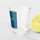 Ocean Blue Plain Elegant Modern Minimalist Shot Glas (Rechts)