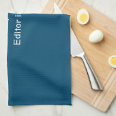 Ocean Blue Plain Elegant Modern Minimalist Theedoek (Quarter Fold)