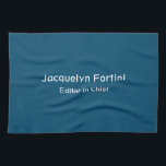 Ocean Blue Plain Elegant Modern Minimalist Theedoek<br><div class="desc">Vertegenwoordig jezelf met dit moderne, elegante design. Deze sjabloon kan worden aangepast aan alle professionele beroepen.</div>