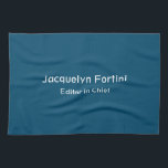 Ocean Blue Plain Elegant Modern Minimalist Theedoek<br><div class="desc">Vertegenwoordig jezelf met dit moderne,  elegante design. Deze sjabloon kan worden aangepast aan alle professionele beroepen.</div>