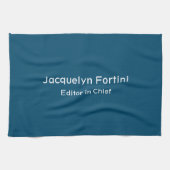 Ocean Blue Plain Elegant Modern Minimalist Theedoek (Horizontaal)