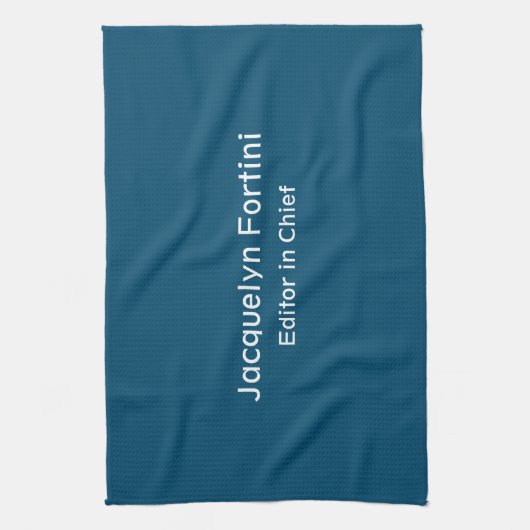 Ocean Blue Plain Elegant Modern Minimalist Theedoek (Verticaal)