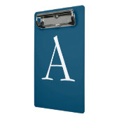 Ocean Blue Plain Elegant Modern Monogram Initiaal Mini Klembord (Angled2)