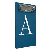 Ocean Blue Plain Elegant Modern Monogram Initiaal Mini Klembord (Schuin)