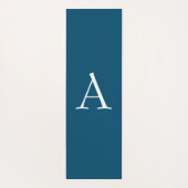 Ocean Blue Plain Elegant Modern Monogram Initiaal Yogamat (Achterkant)