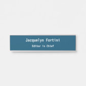 Ocean Blue Plain Elegant Modern Simple Deurbordje (Voorkant)