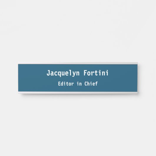 Ocean Blue Plain Elegant Modern Simple Deurbordje (Voorkant)