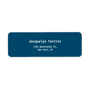 Ocean Blue Plain Elegant Modern Simple Etiket