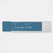 Ocean Blue Plain Elegante minimalistische kalligra Deurbordje (Voorkant)