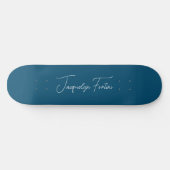 Ocean Blue Plain Elegante minimalistische kalligra Persoonlijk Skateboard (Horizontaal)