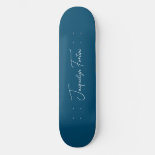 Ocean Blue Plain Elegante minimalistische kalligra Persoonlijk Skateboard
