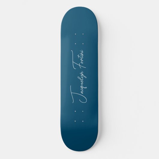 Ocean Blue Plain Elegante minimalistische kalligra Persoonlijk Skateboard (Voorkant)