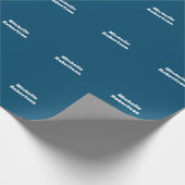 Ocean Blue Plain Minimalist Eigen Naam toevoegen Cadeaupapier (Hoek)