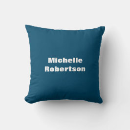 Ocean Blue Plain Minimalist Eigen Naam toevoegen Kussen