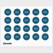Ocean Blue Plain Minimalist Eigen Naam toevoegen Ronde Sticker (Vel)