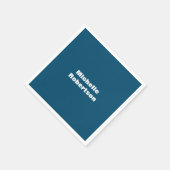 Ocean Blue Plain Minimalist Eigen Naam toevoegen Servet (Hoek)