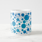 Ocean Blue Polka Dots Grote Koffiekop (Voorkant)