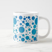 Ocean Blue Polka Dots Grote Koffiekop (Rechts)