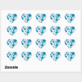 Ocean Blue Polka Dots Hart Sticker (Vel)