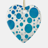 Ocean Blue Polka Dots Keramisch Ornament (Rechts)