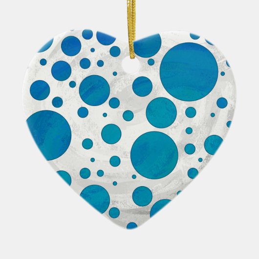 Ocean Blue Polka Dots Keramisch Ornament (Voorkant)