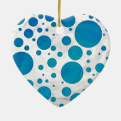 Ocean Blue Polka Dots Keramisch Ornament (Achterkant)