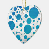 Ocean Blue Polka Dots Keramisch Ornament (Links)