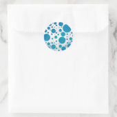 Ocean Blue Polka Dots Ronde Sticker (Tas)